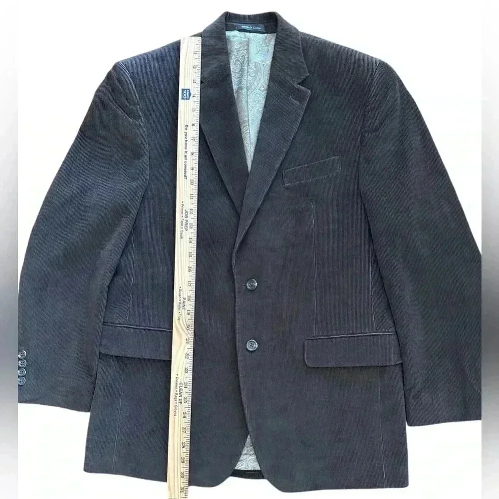 CHAPS By Ralph Lauren Corduroy Blazer Sports Coat Brown Size 38R Academia Office - Picture 6 of 7